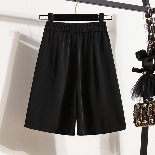 Quần short lửng bigsize ống rộng cạp cao có lưng thun phía sau QSBS012