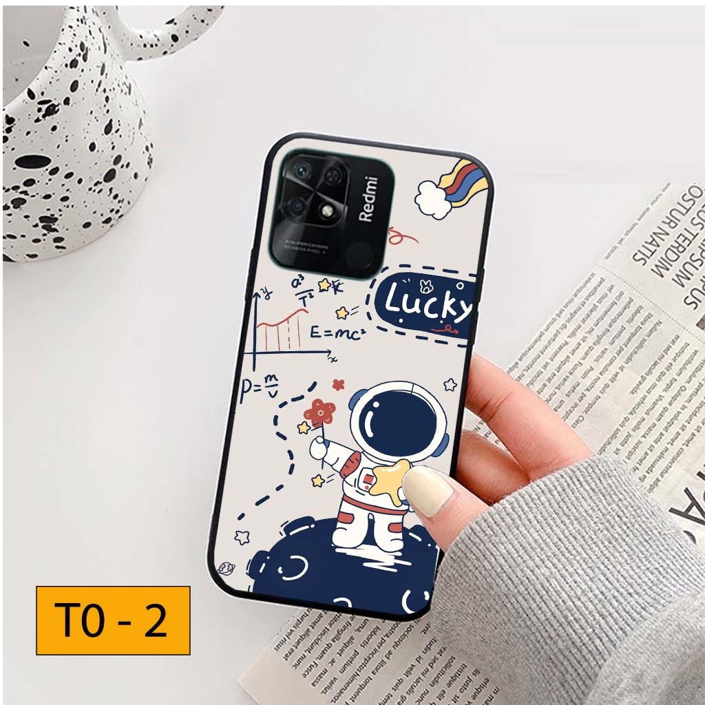 Ốp lưng Xiaomi Redmi 10C hình Phi hành gia vũ trụ ngân hà cá tính, trẻ trung, mặt lưng ép kính nano chống bể