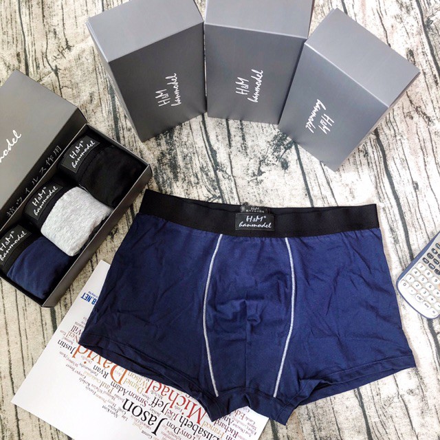 [RẺ VÔ ĐỊCH] Combo 3 quần boxer đùi cao cấp quần sịp nam H&M Hanmodel xịn