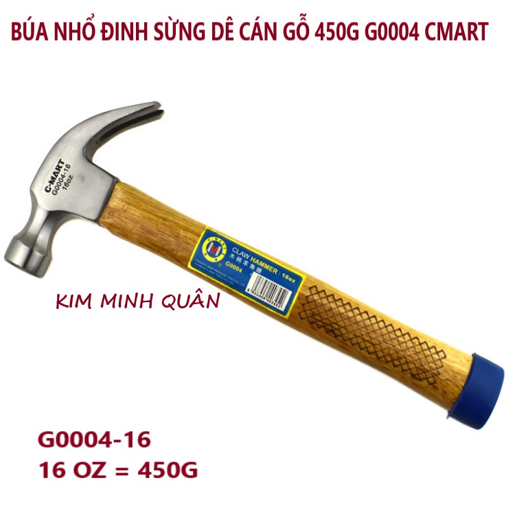 Búa Nhổ Đinh Sừng Dê Cán Gỗ Cao Cấp 450g (16 oz ) G0004-16 CMART