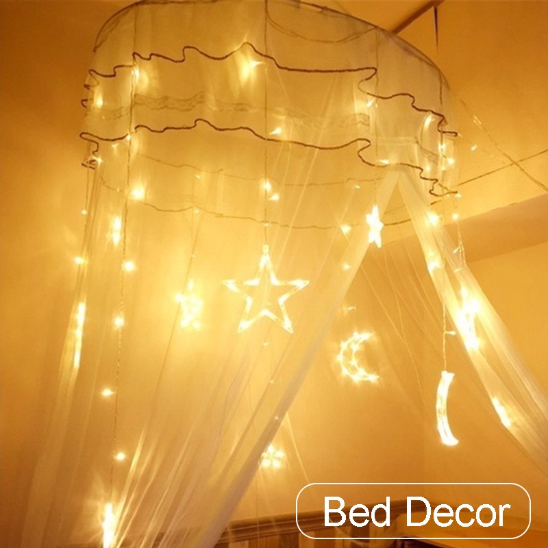 Dây Đèn Led Trang Trí Hình Ngôi Sao Năm Cánh Dài 4M 138 Bóng
