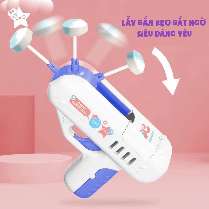 Súng Bắn Kẹo Mút Hot Tiktok Giá Rẻ, Có Đèn Nhấp Nháy Phát Nhạc Vui Nhộn