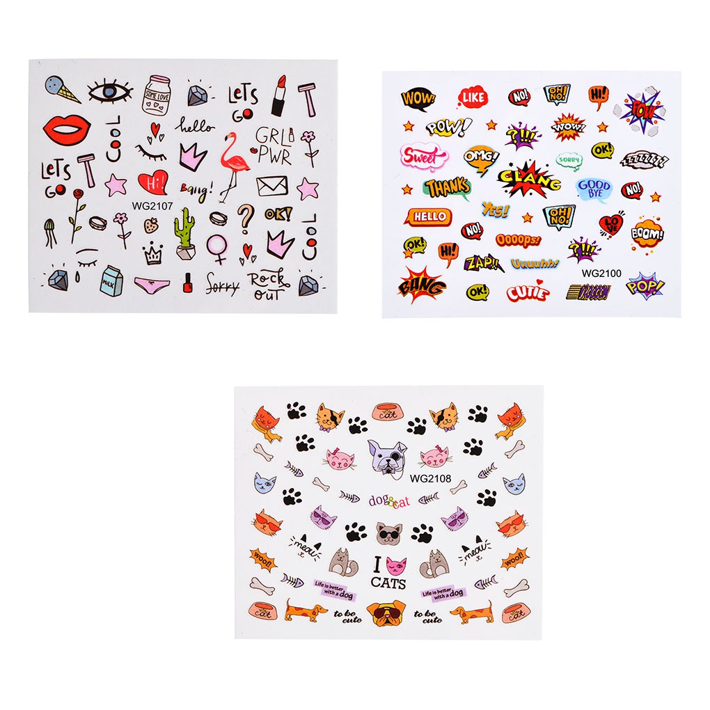 [Hàng mới về] Miếng dán trang trí móng tay nghệ thuật họa tiết đa dạng thời trang