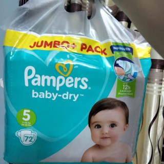 Bỉm/tã dán Pampers Anh dòng Baby-dry số 3 (6-10kg) 100 miếng - số 4 (9-14kg) 86 miếng - số 5 (11-16kg) 72 miếng