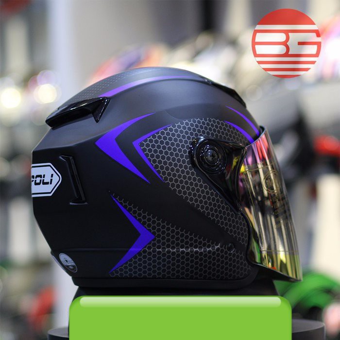 Mũ Bảo Hiểm 039 Napoli Tem Tổ Ông Kính Khói /Bảo Hành 12 Tháng.