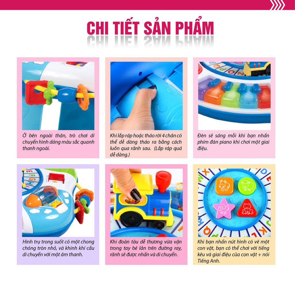 BÀN NHẠC THÔNG MINH 2IN1 - WINFUN LETTER TRAIN AND PIANO ACTIVITY TABLE