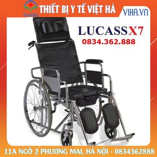 Xe Lăn Đa Năng Cao Cấp Lucass X7 , Xe Lăn Có Bô Và Ngả Nằm ( Chính Hãng )