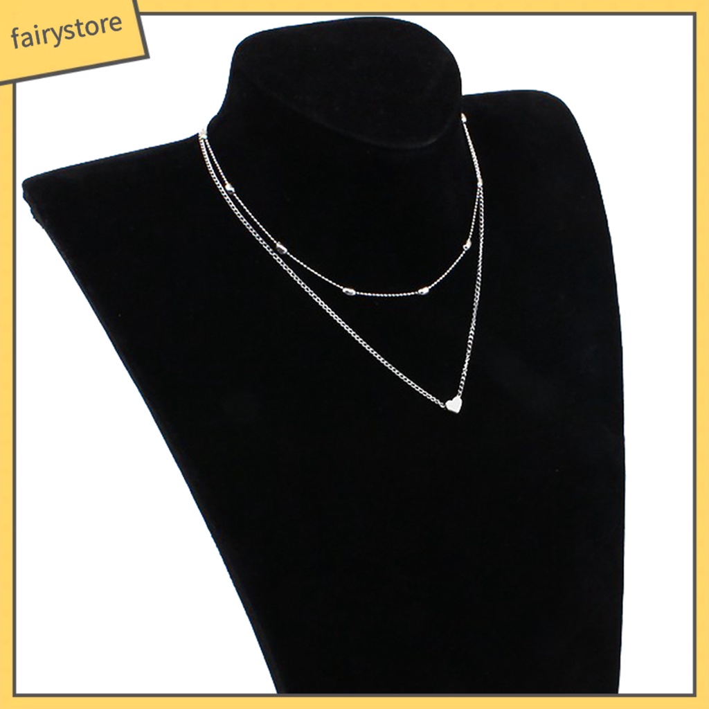 Dây Chuyền Choker Nhiều Lớp Mặt Hình Trái Tim Thời Trang Cho Nữ