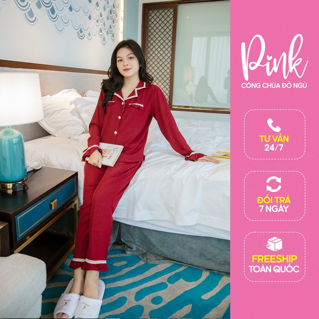 Áo Quần Ngủ Pijama Dài Tay Vải Len Cao Cấp Mềm Mịn Giữ Nhiệt Tốt Đồ Ngủ Phong Cách Nữ Tính Sang Trọng – Pink Store