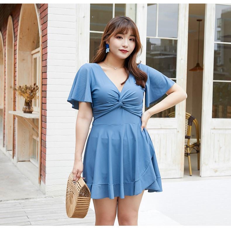 Bộ đồ bơi nữ áo tắm liền váy xinh kín đáo size lớn