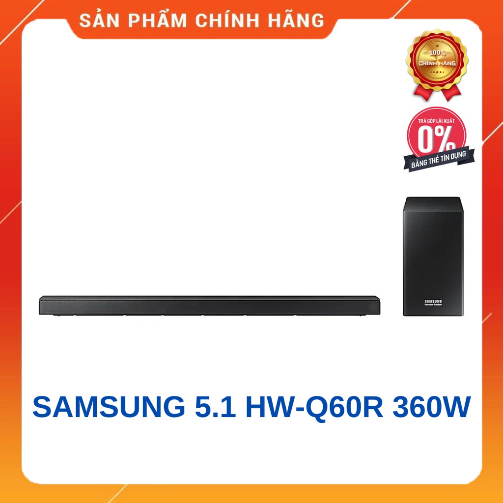 [Mã SKAMCLU9 giảm 10% đơn 100K] Loa thanh Soundbar Samsung 5.1 HW-Q60R 360W | Hàng chính hãng