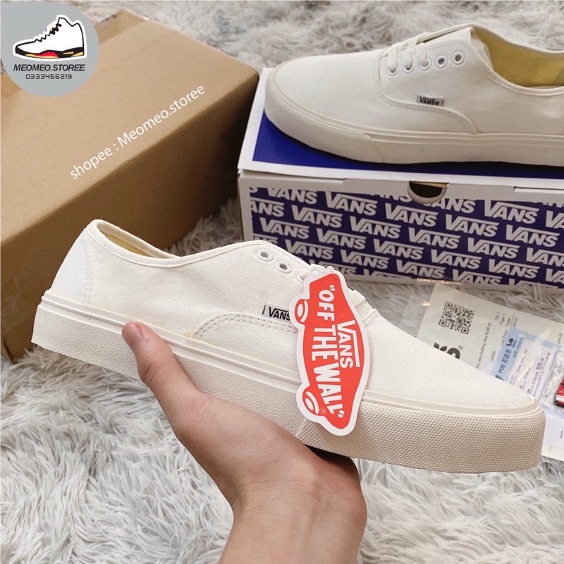 [ Tặng móc khoá + box bảo vệ ]  Giày vans classic trắng buộc dây hàng 1:1 chất lượng  [ full box + freeship ]