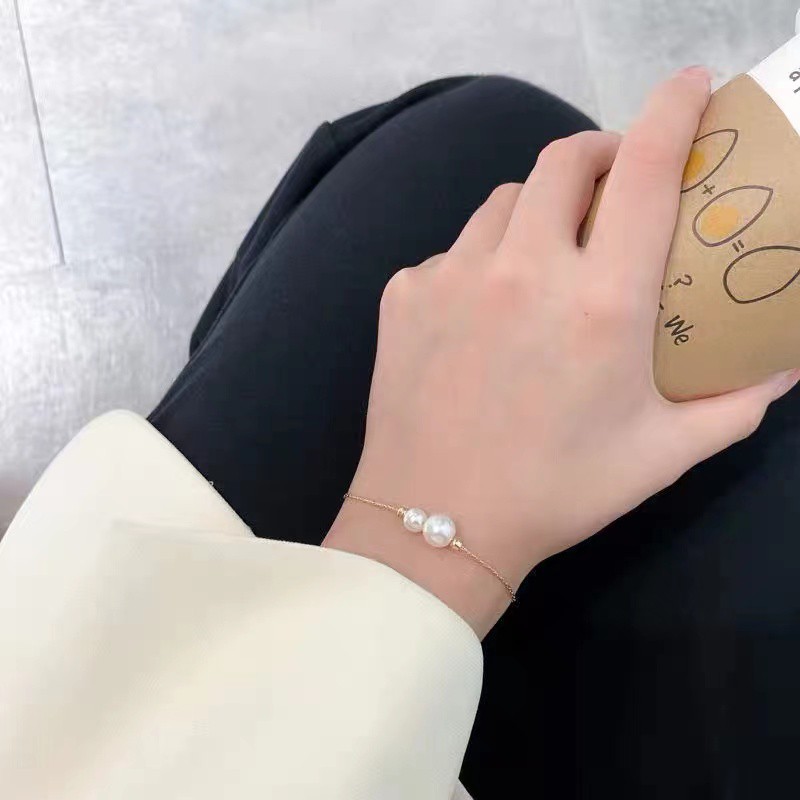 Vòng tay ngọc trai kim loại xinh xắn thời trang