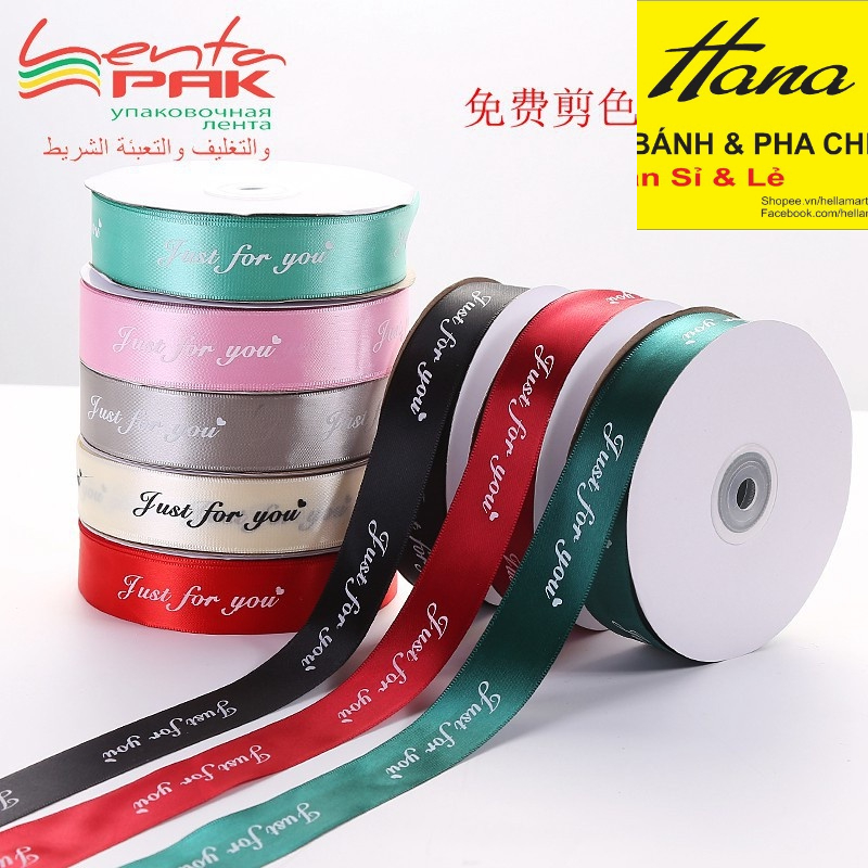 Ruy băng lụa Just for you bản 2,5cm dài 45m