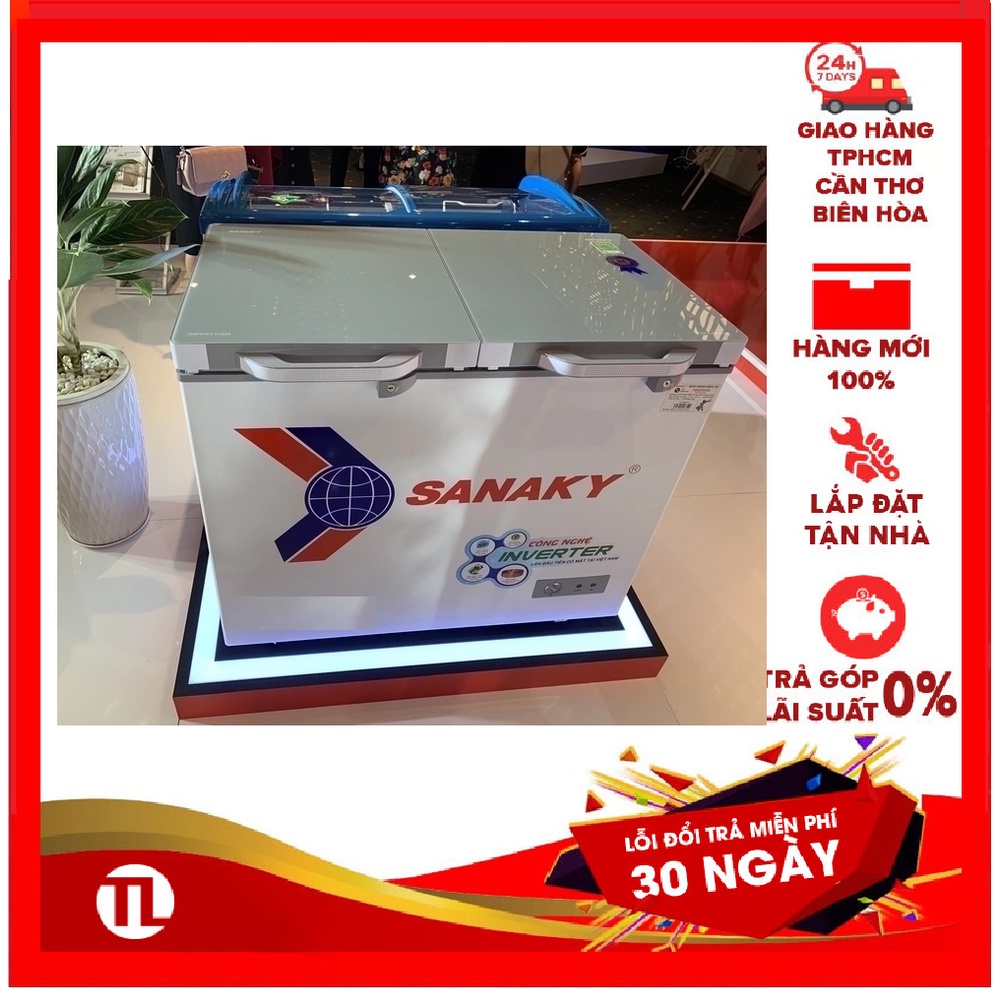 VH-4099W4K TỦ ĐÔNG MẶT KÍNH CƯỜNG LỰC SANAKY VH-4099W4K 1 ĐÔNG 1 MÁT,2 CỬA,280 LÍT