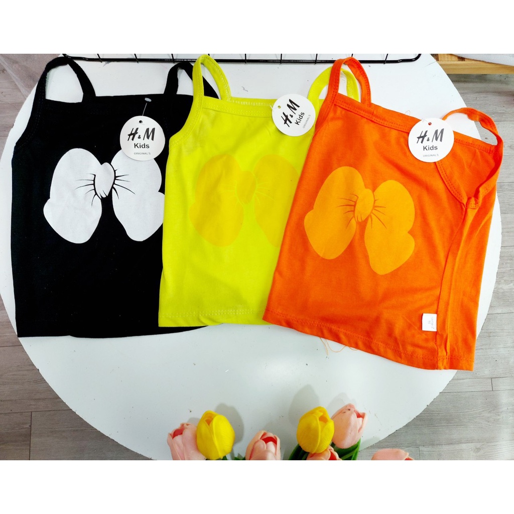 [MẪU HÈ] ÁO HAI DÂY IN NƠ TO CHẤT COTTON MỀM MÁT SIÊU DỄ THƯƠNG CHO BÉ 8-18KG. VIDEO THẬT. BIBO BABY SHOP