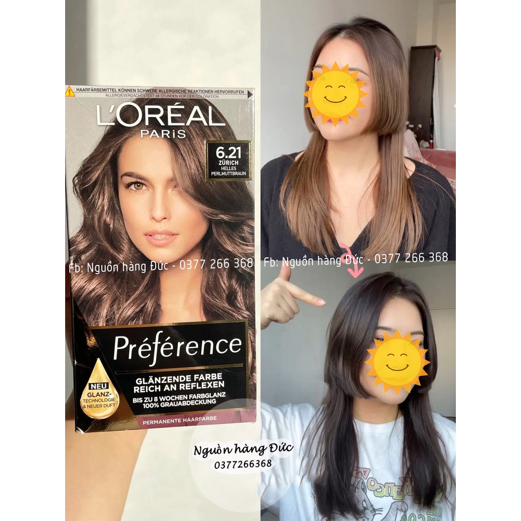 Khám phá vẻ đẹp lạnh lùng và thời thượng với thuốc nhuộm tóc Loreal Nâu lạnh Preference 6.21 chuẩn Đức. Với công thức chuyên nghiệp và chất lượng cao cấp, sản phẩm này sẽ cho bạn một màu tóc sáng bóng và tự nhiên nhưng không kém phần đẳng cấp.