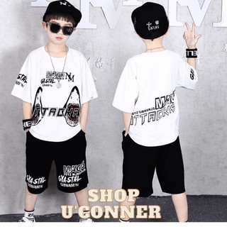 Bộ quần áo hiphop bé trai hè 2022