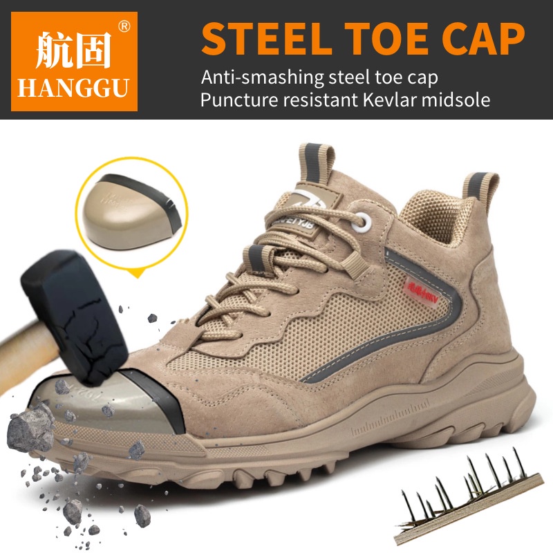 Giày Bảo Hộ Lao Động Chất Liệu Da Lộn Dệt Chống Đâm Thủng Siêu Nhẹ Thoáng Khí Size 36-48