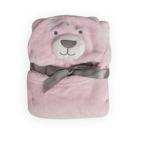 Chăn ủ gấu bông sơ sinh Kolaco lông tuyết siêu mềm mịn