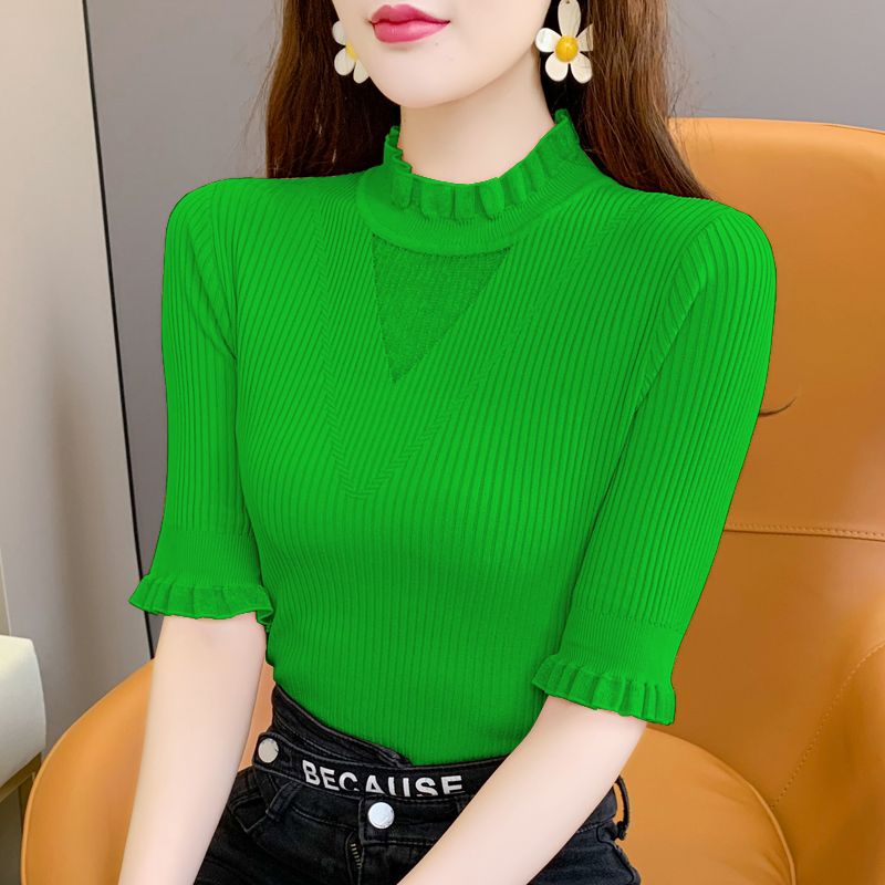 Áo Thun Tay Ngắn Chất Liệu Lụa Lạnh Thời Trang Mùa Hè Cho Nữ