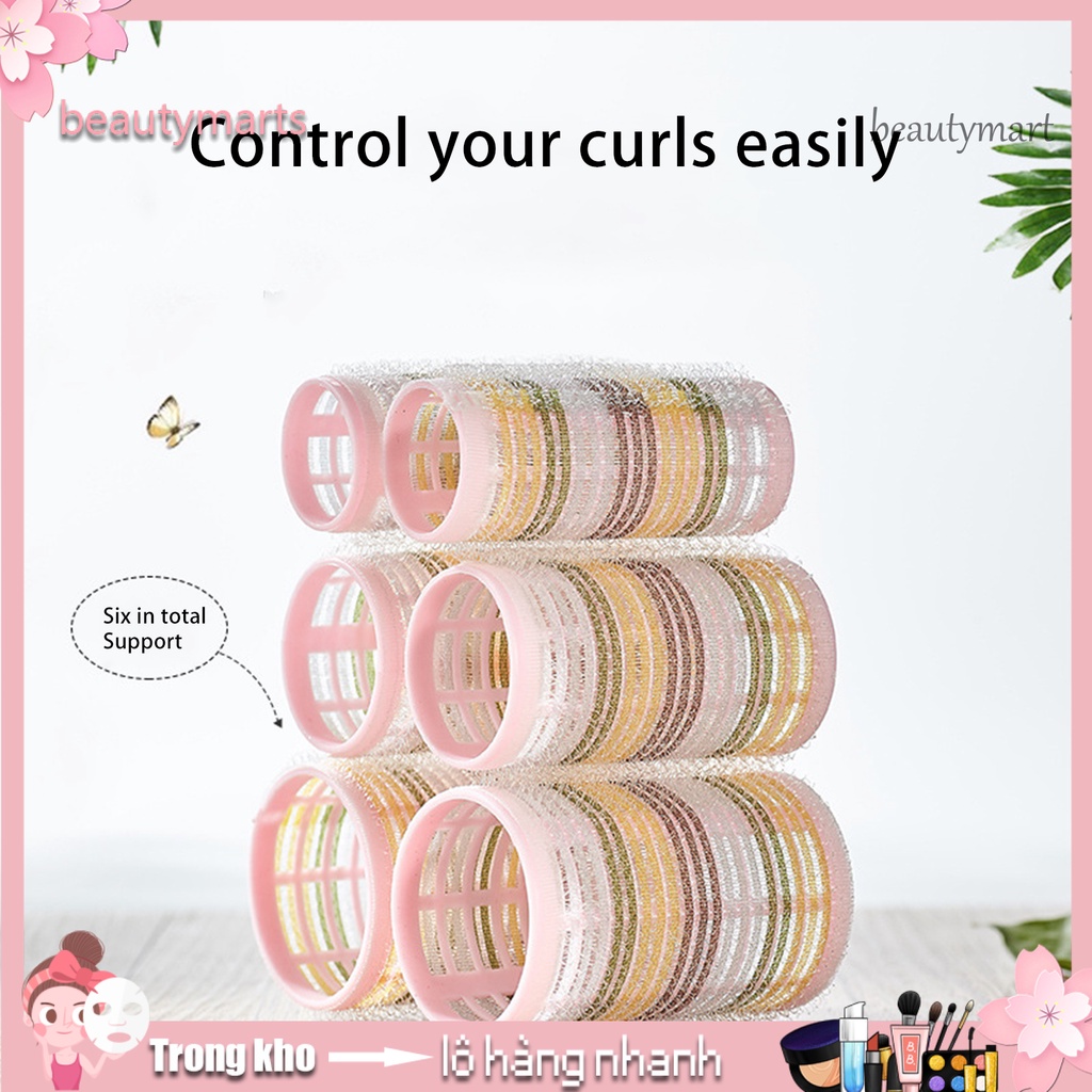 [Hàng mới về] Bộ 6 lô uốn tóc xoăn tự nhiên cỡ lớn đàn hồi cho nữ tạo kiểu tóc