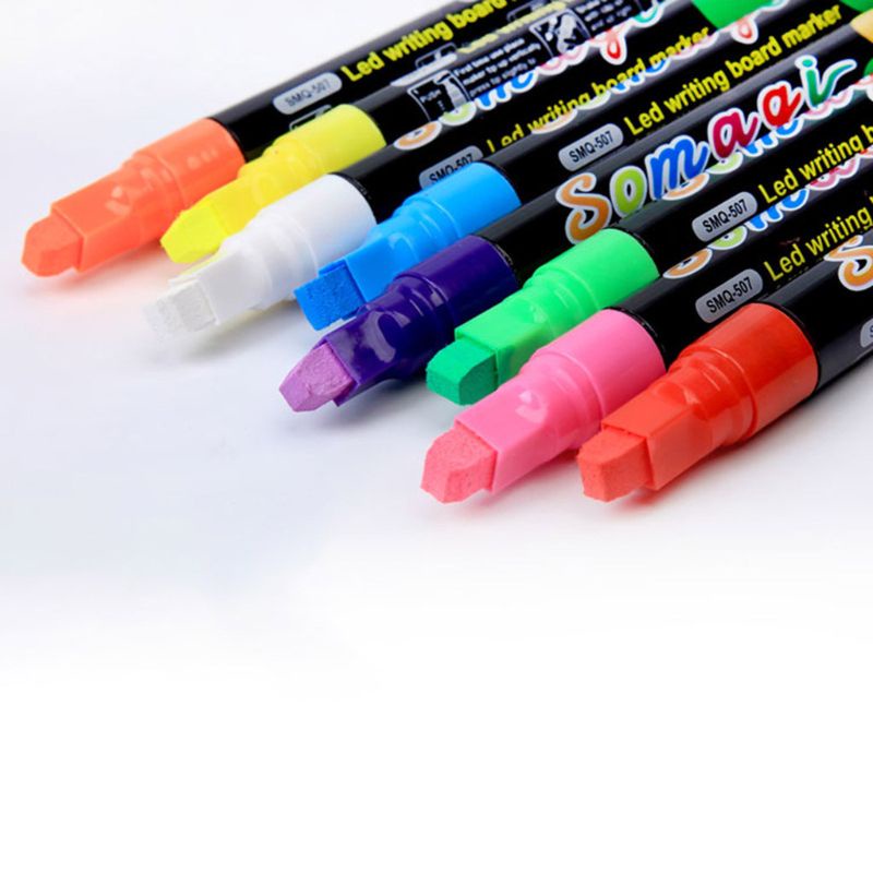 Bút Dạ Quang 8 Màu Dùng Viết Bảng/ Bảng Đen/ Bảng Đèn LED Tiện Dụng