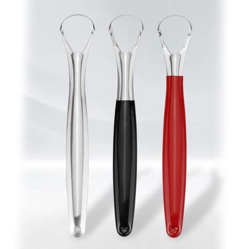 [Hàng mới về] Dụng cụ cạo lưỡi di động bằng thép không gỉ có thể tái sử dụng cho người lớn