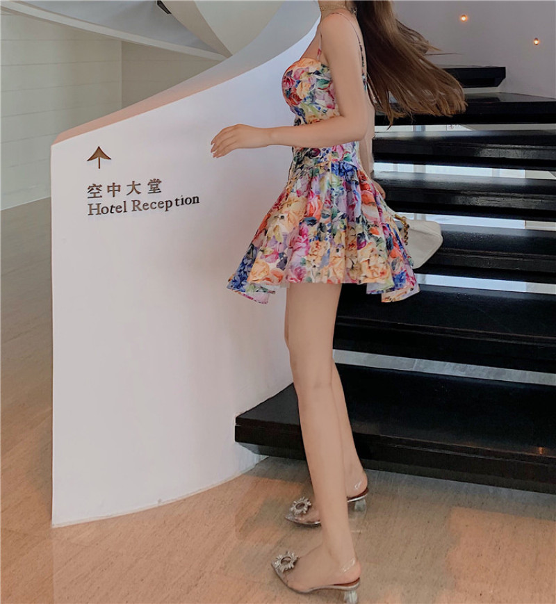 Đầm Chiffon Sát Nách Lưng Cao Hoạ Tiết Hoa Thiết Kế Hợp Thời Trang | BigBuy360 - bigbuy360.vn