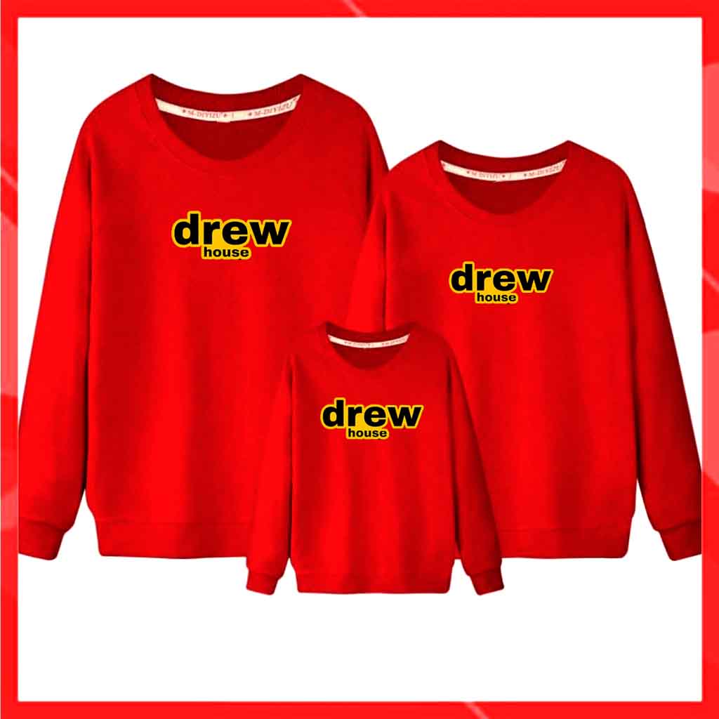 ÁO NỈ DREW  HOUSE MẪU MỚI  , ÁO ĐỎ MẶC TẾT CHO GIA ĐÌNH