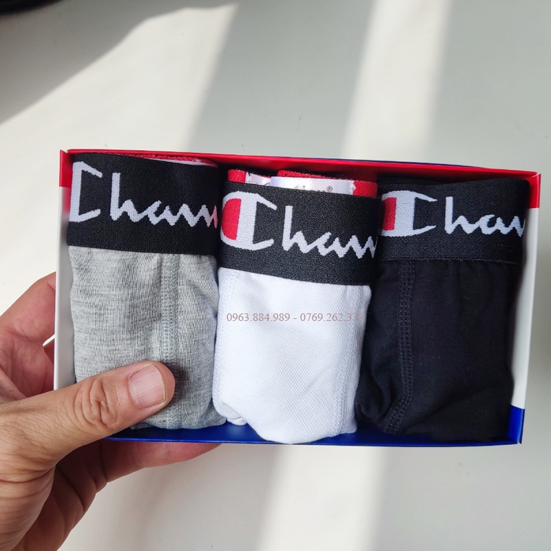Hộp 3 quần lót nam CH.01 chất cotton cạp dệt dạng sịp đùi nhiều màu cho anh em- ẢNh, video shop làm