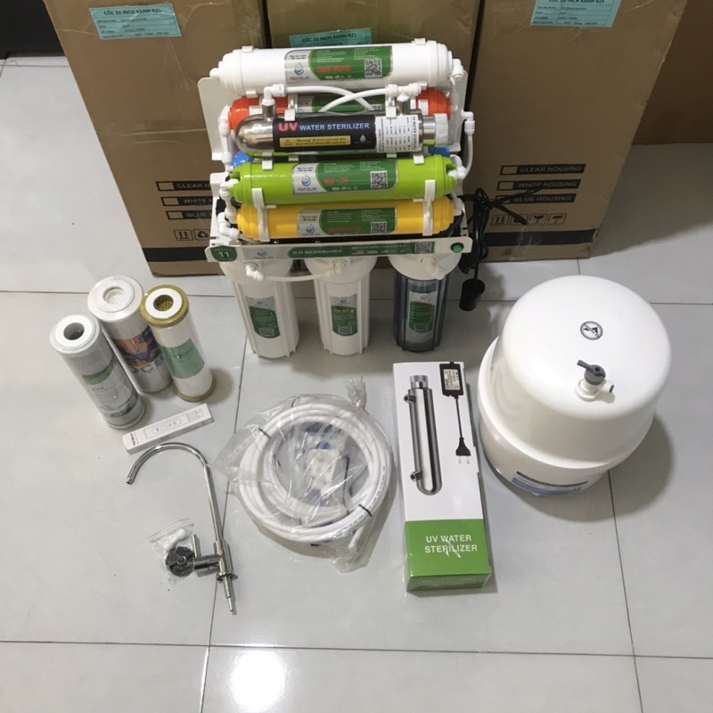 máy lọc nước AQUA 10-11 cấp lọc RO không vỏ tủ , tặng bộ lọc thô 123 - có giá sỉ