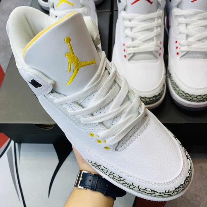 Giày thể thao sneaker jordan 3 laser orange da lộn hàng TC