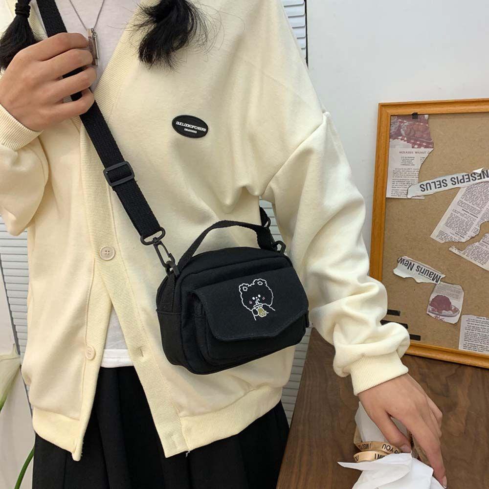 Túi Vải Canvas Đeo Vai Phong Cách Harajuku Thời Trang Cho Nữ