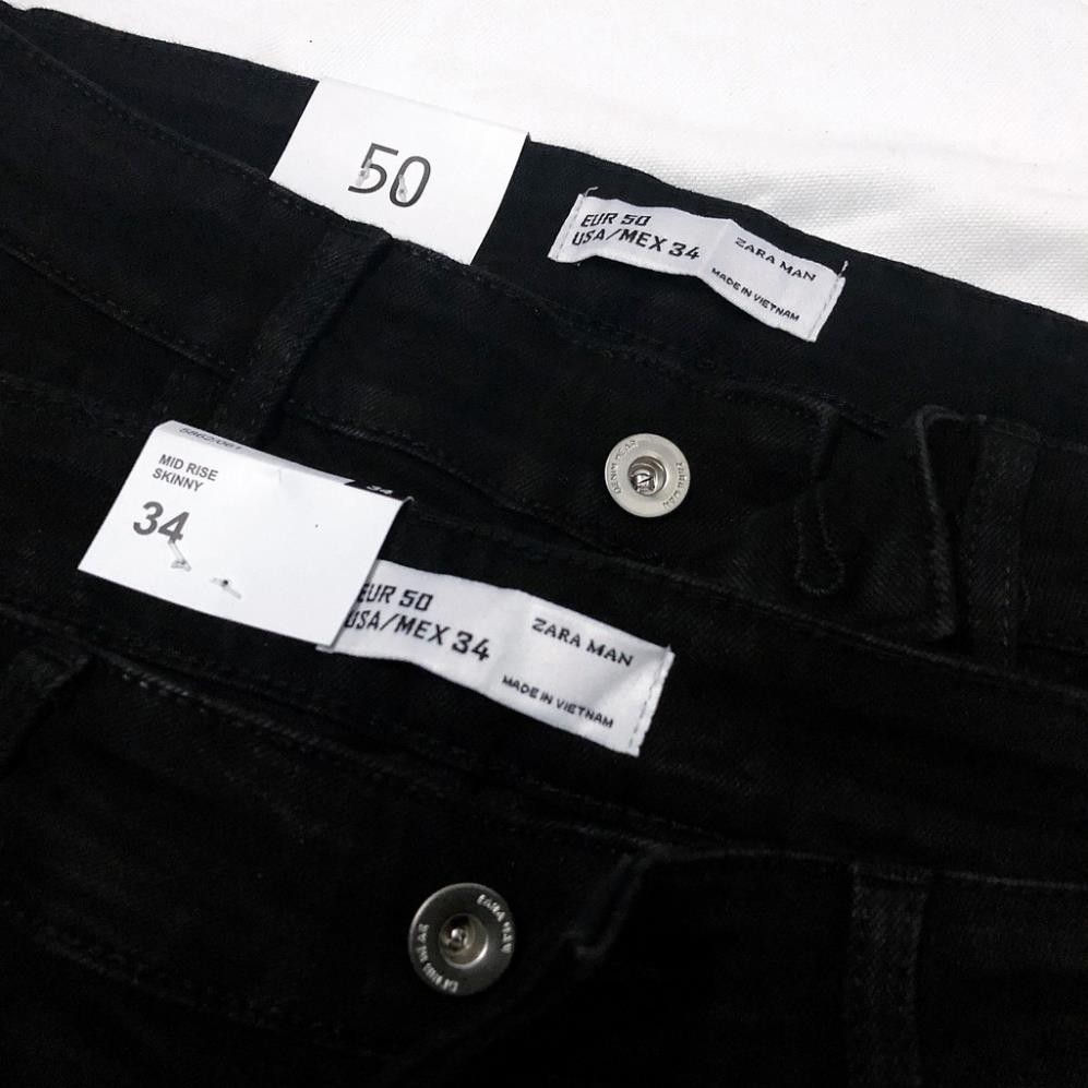 QUẦN JEANS NAM ZR ĐEN RÁCH GỐI SKINNY CAO CẤP