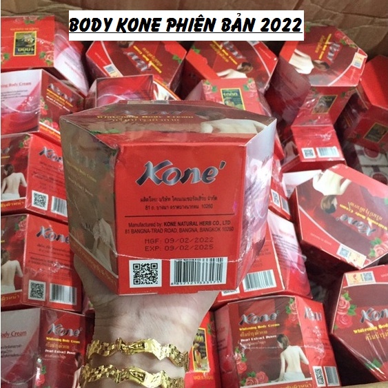 <THẬT 100%> Kem Body Kone Đỏ Thái Lan - Tinh chất hoa hồng dưỡng trắng