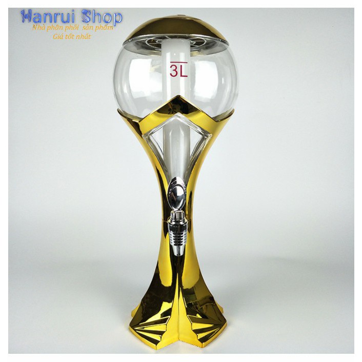 Tháp bia cúp vàng world cup 2018 cao cấp 3L có đèn led khay đá - ShopToro - AsiaMart