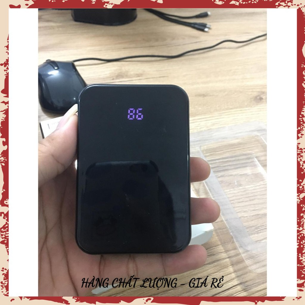 Pin sạc dự phòng smart Power Box 10000mah mặt kính hiển thị % pin rõ nét chính hãng giá tốt aresshop