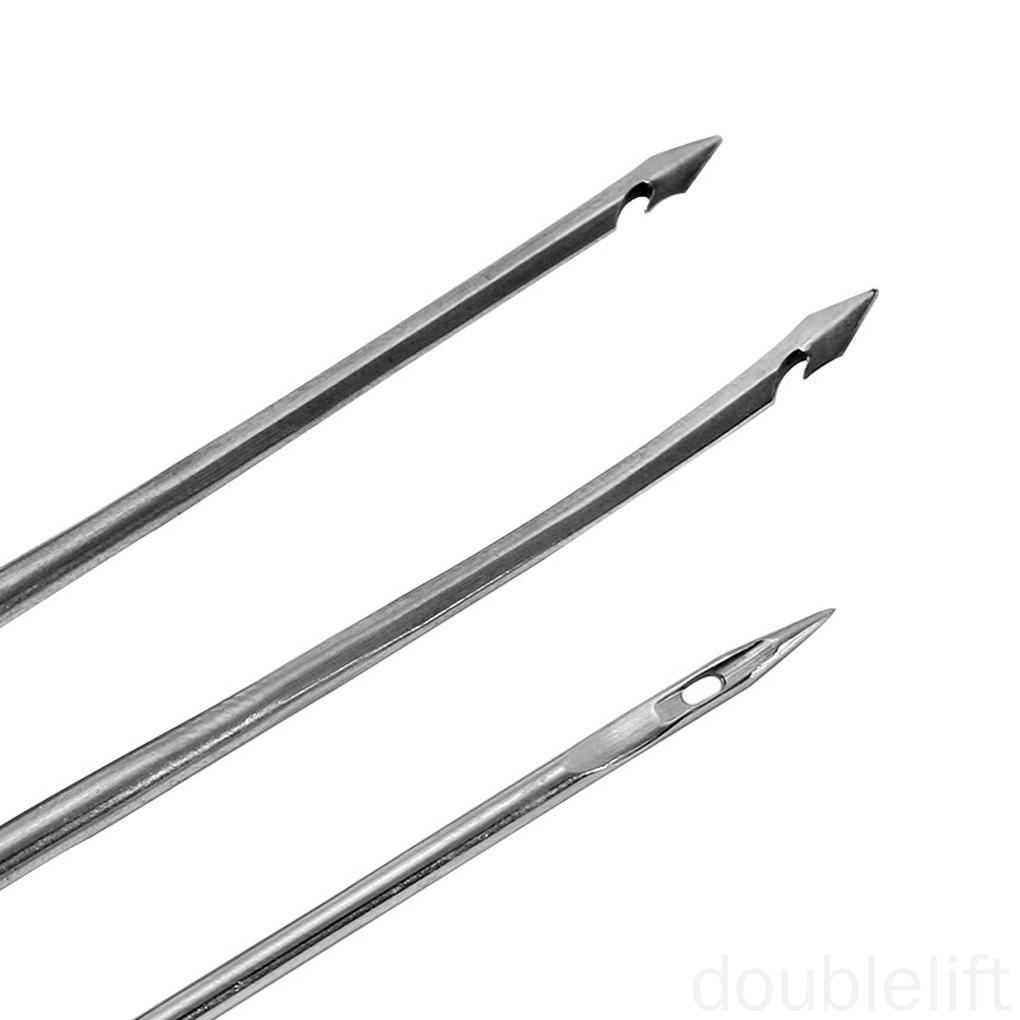 Dùi đục lỗ tay cầm đồng kèm 3 kim khâu sửa chữa giày/ vải canvas/ da DIY
