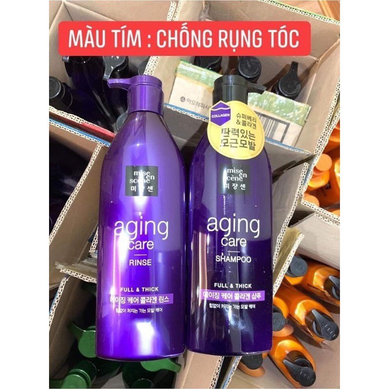 [ Cao Cấp ] Bộ Dầu Gội Xả Mise En Scene Hàn Quốc, Gồm 1 Chai Dầu Gội 680ml + 1 Chai Dầu Xả 680ml, Giúp Tóc Mềm Mượt