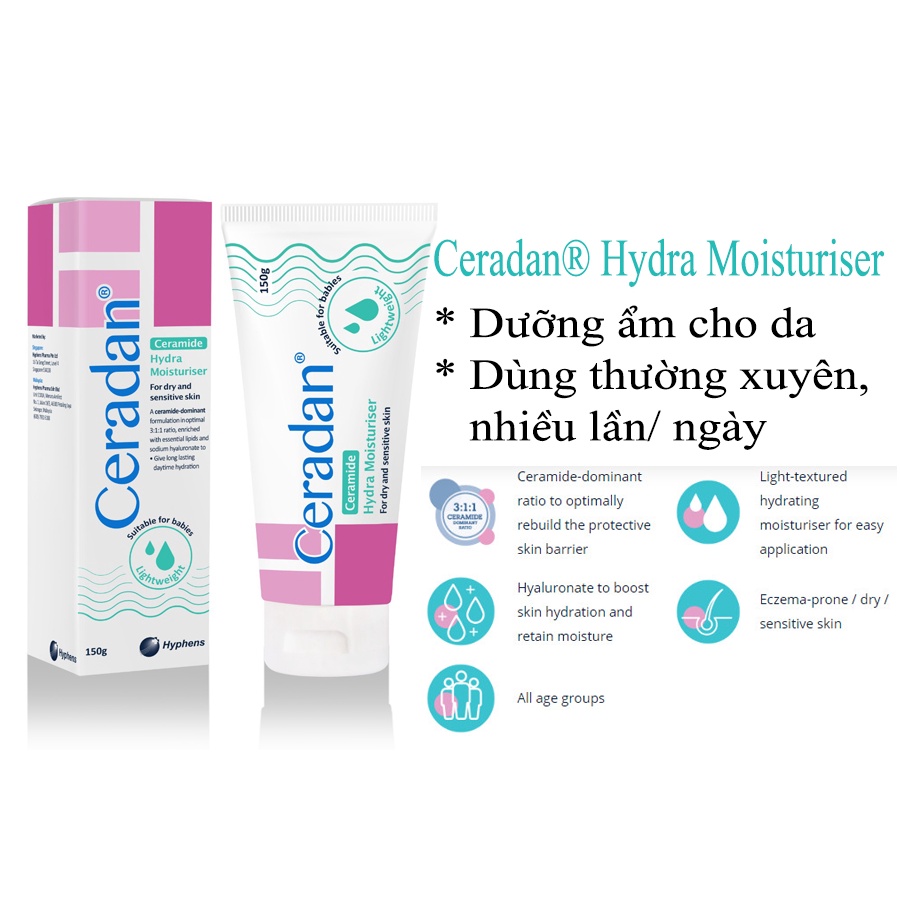 KEM DƯỠNG ẨM CHUYÊN SÂU CERADAN HYDRA- DƯỠNG ẨM VÀ PHỤC HỒI HÀNG RÀO BẢO VỆ DA. Giàu ceramide CHÍNH HÃNG GIÁ RẺ