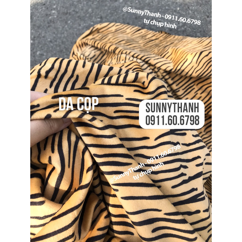 1m Vải bò sữa ngựa vằn da beo da hổ hươu cao cổ may túi, áo hoodie vải mền mịn dày dặn SunnyThanh CN2