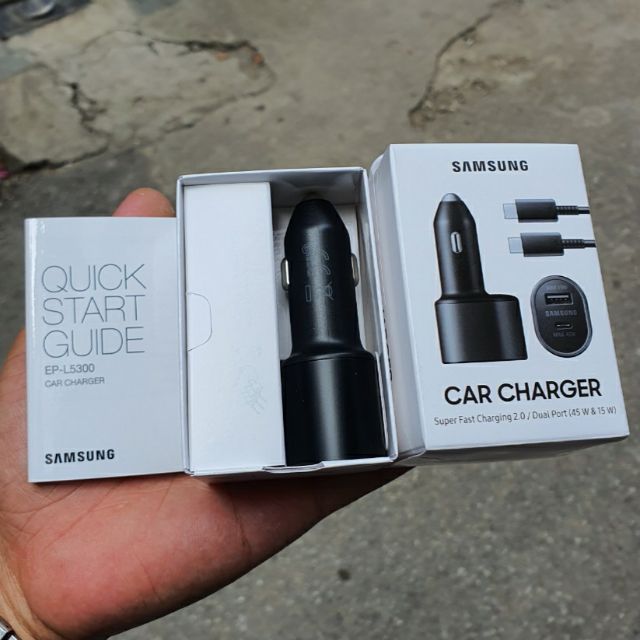  Tẩu sạc siêu nhanh ô tô 2 cổng Samsung Car Charger 60W ( 45W + 15W ) [ CHÍNH HÃNG FULL