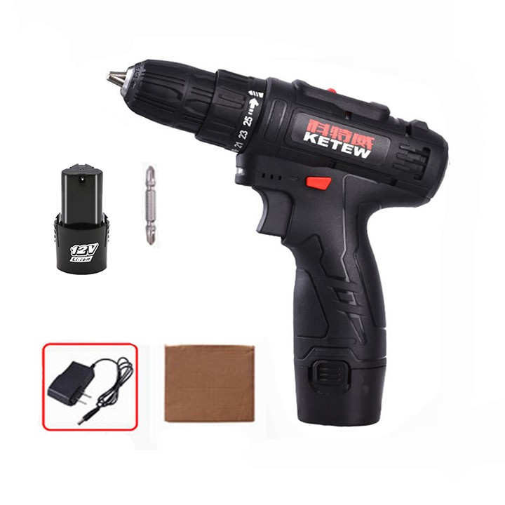 Máy khoan pin 12v - Máy khoan 2 tốc độ 2 pin
