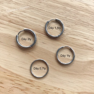 Khuyên Tai Tròn Basic Inox dày 2mm