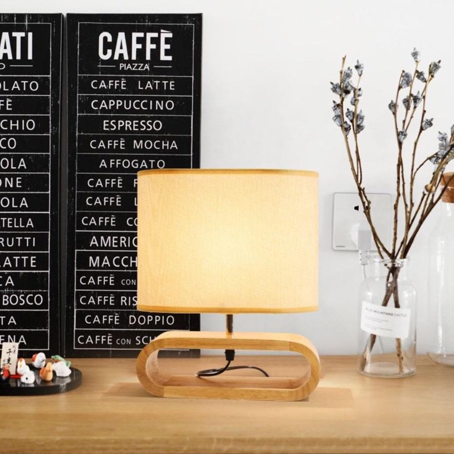 Đèn ngủ gỗ MONSKY SHADY hiện đại phong cách decor nhẹ nhàng, tinh tế - Tặng kèm bóng LED chuyên dụng