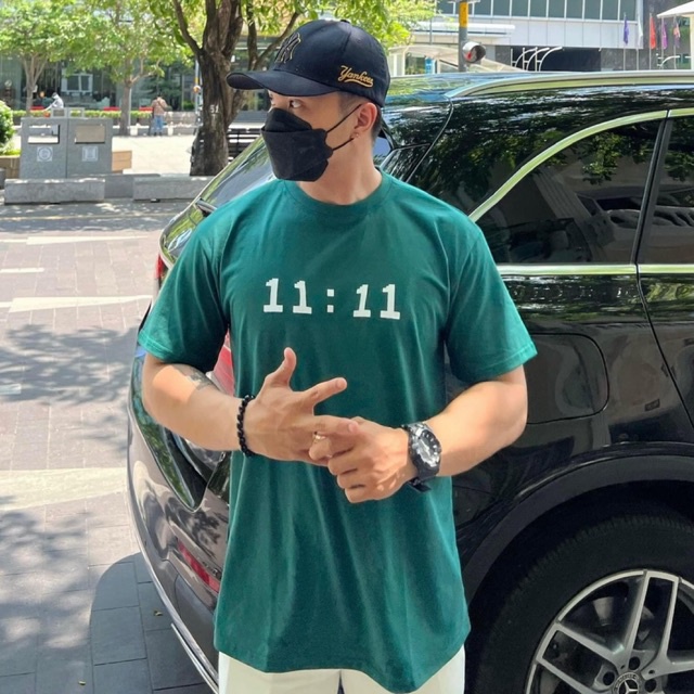 Áo Thun Unisex Nam Nữ 11:11 Xanh /Đen Ulzzang Hot Trend Street Style Mr Smile 99 Shop