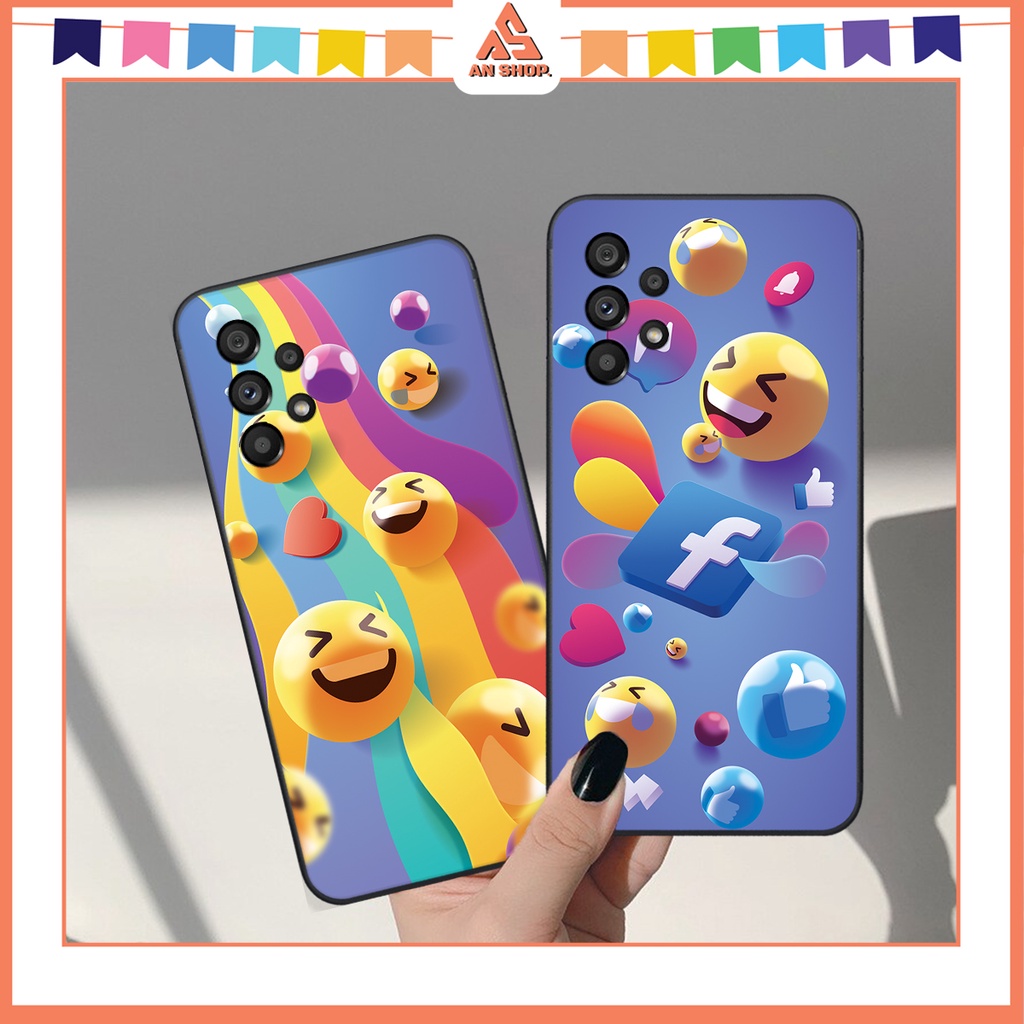 Ốp Điện Thoại Cho Samsung A13 / A23 / A33 / A53 / A73 5G In Hình EMOJI Đáng Yêu