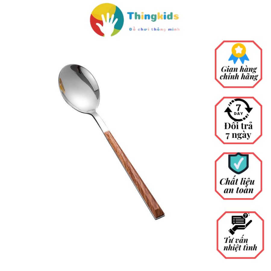 Thìa cafe, muỗng cà phê cán gỗ inox tiện lợi siêu bền