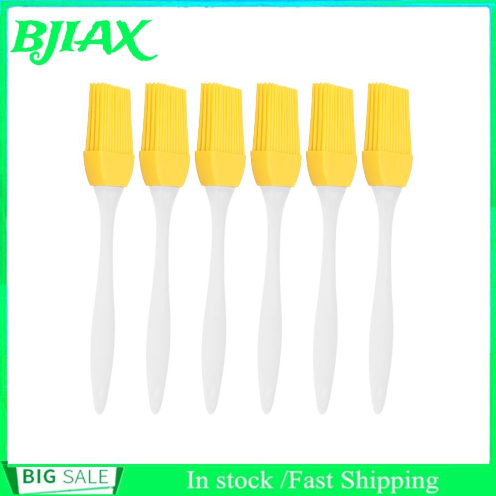 Bộ 6 Cọ Quét Dầu Bằng Silicone Cấp Thực Phẩm Chống Nhiệt Màu Vàng Cho Nhà Bếp